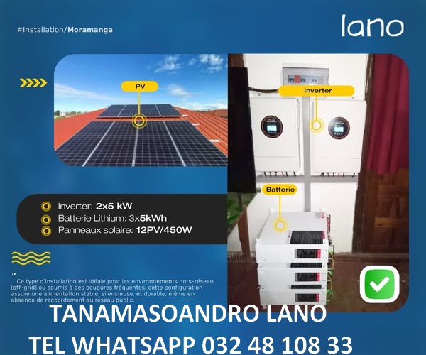 Installation inverter 5 KW LANO TANAMASOANDRO