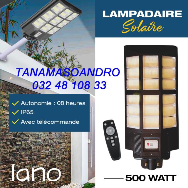 LAMPADAIRE SOLAIRE 500WATT TANAMASOANDRO